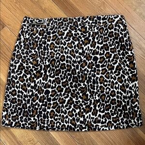 J. Crew Leopard Print Mini Skirt - Brown/Black 14 NWT